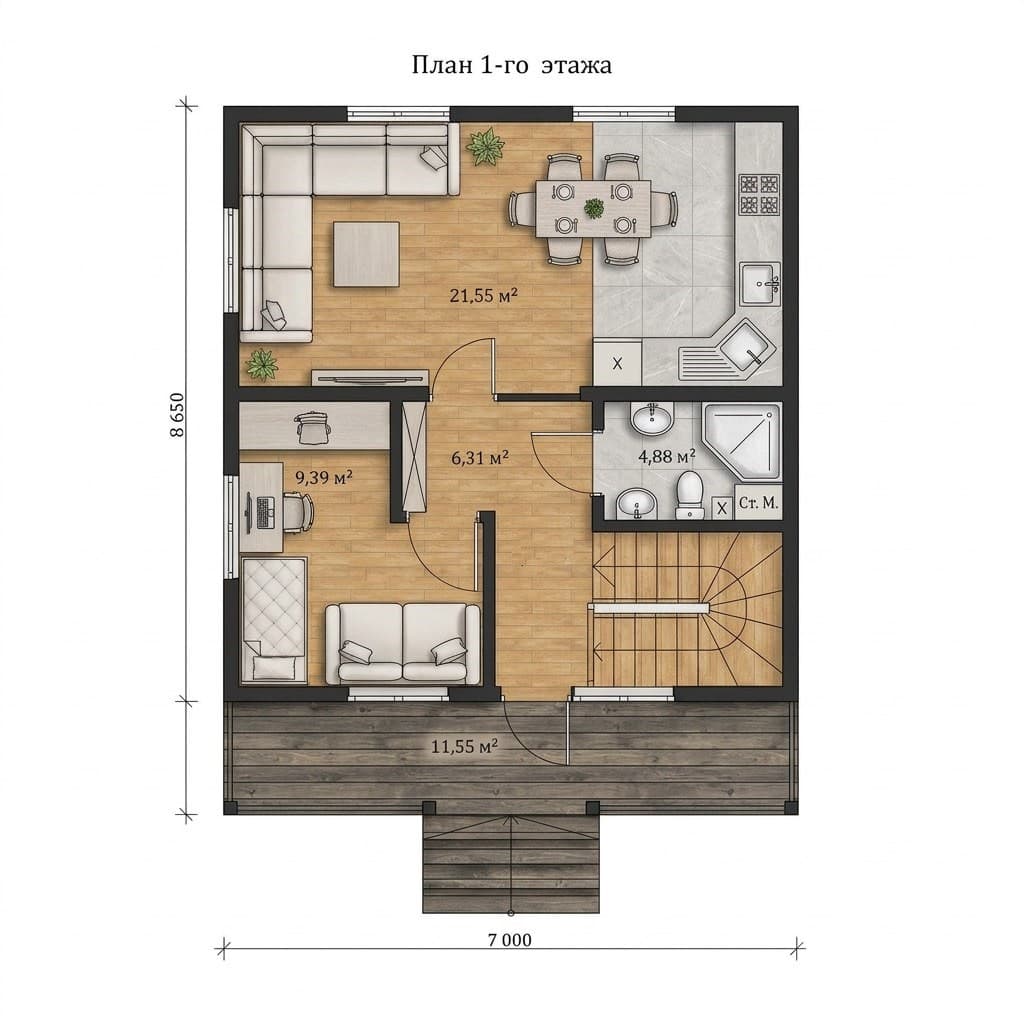 Проект 109,5 кв.м - фото 6