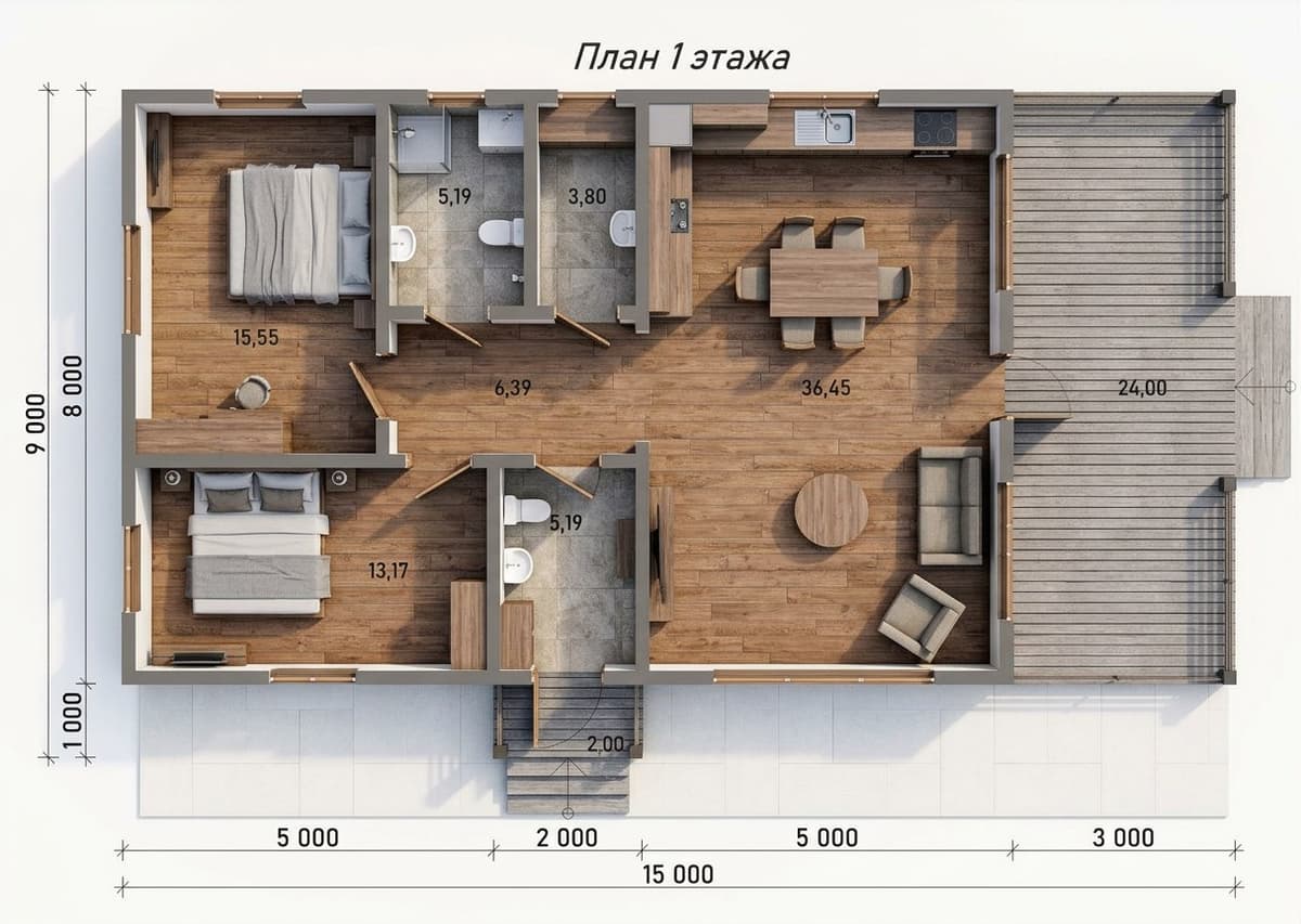 Проект 122,2 кв.м - фото 5