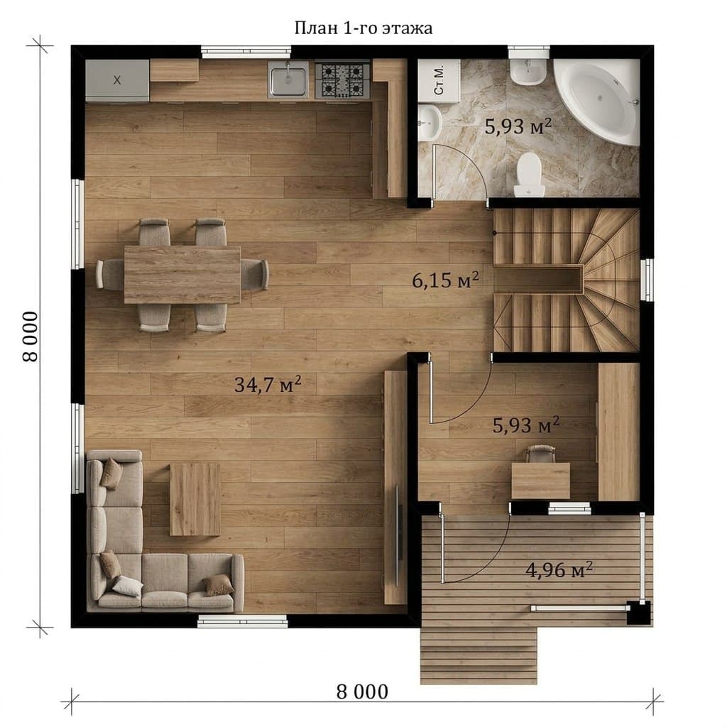 Проект 128 кв.м - фото 5